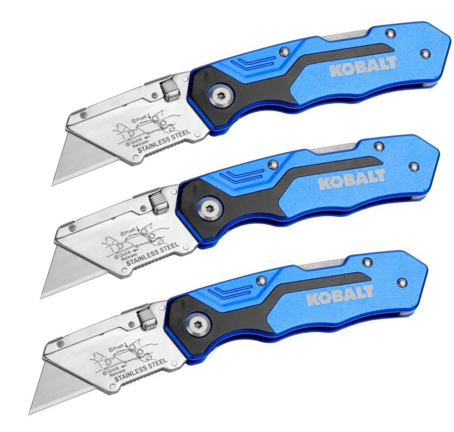 Hand Tools * | Kobalt Utility Knives 18Mm 3-Blade Folding Utility Knife