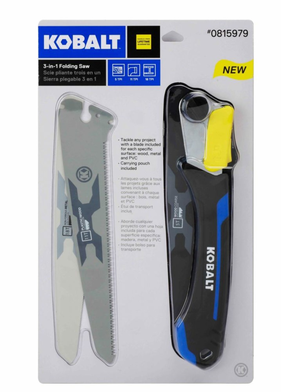 Hand Tools * | Kobalt Hand Saws 3-In-1 Folding Saw With Pouch 8-In Cross-Cutting Tooth Saw