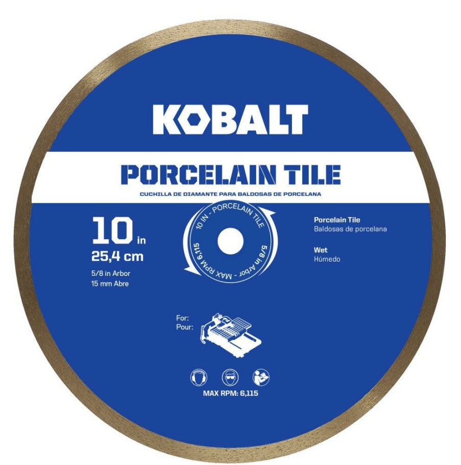 Power Tool Accessories * | Kobalt Diamond Saw Blades 10-In Wet Porcelain Tile Diamond Saw Blade