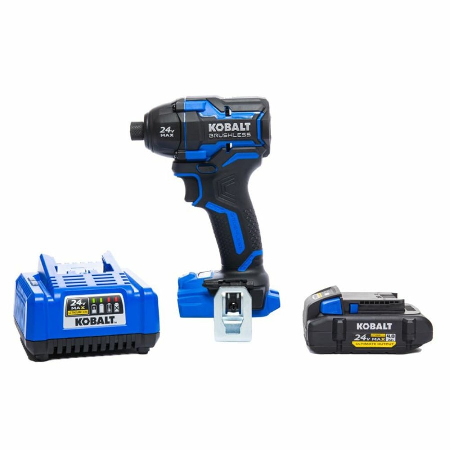 Power Tools * | Kobalt Impact Drivers Xtr 24-Volt Max 1/4-In Variable Speed Brushless Cordless Impact Driver (1-Battery Included)