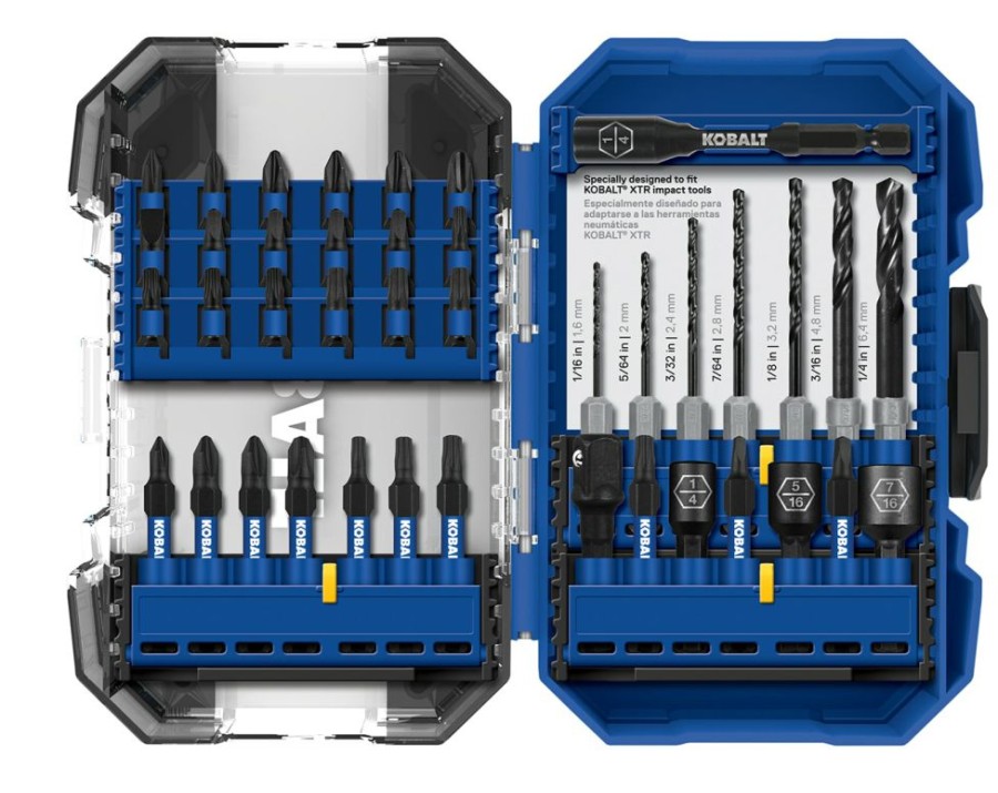 Power Tool Accessories * | Kobalt Screwdriver Bits Xtr Impact Set High-Speed Steel Hex Shank Screwdriver Bit Set (40-Piece)