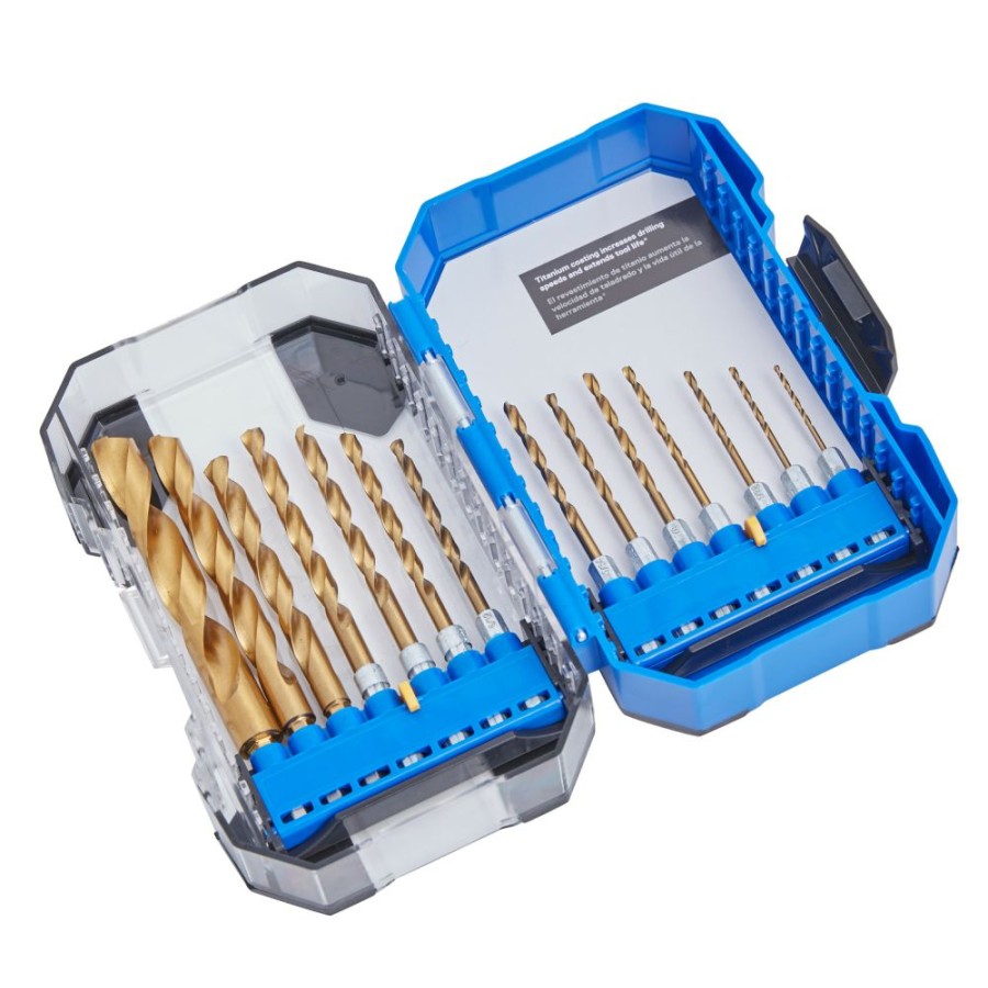 Power Tool Accessories * | Kobalt Twist Drill Bits 14-Piece Assorted X Set Titanium Coated Hss Twist Drill Bit Set