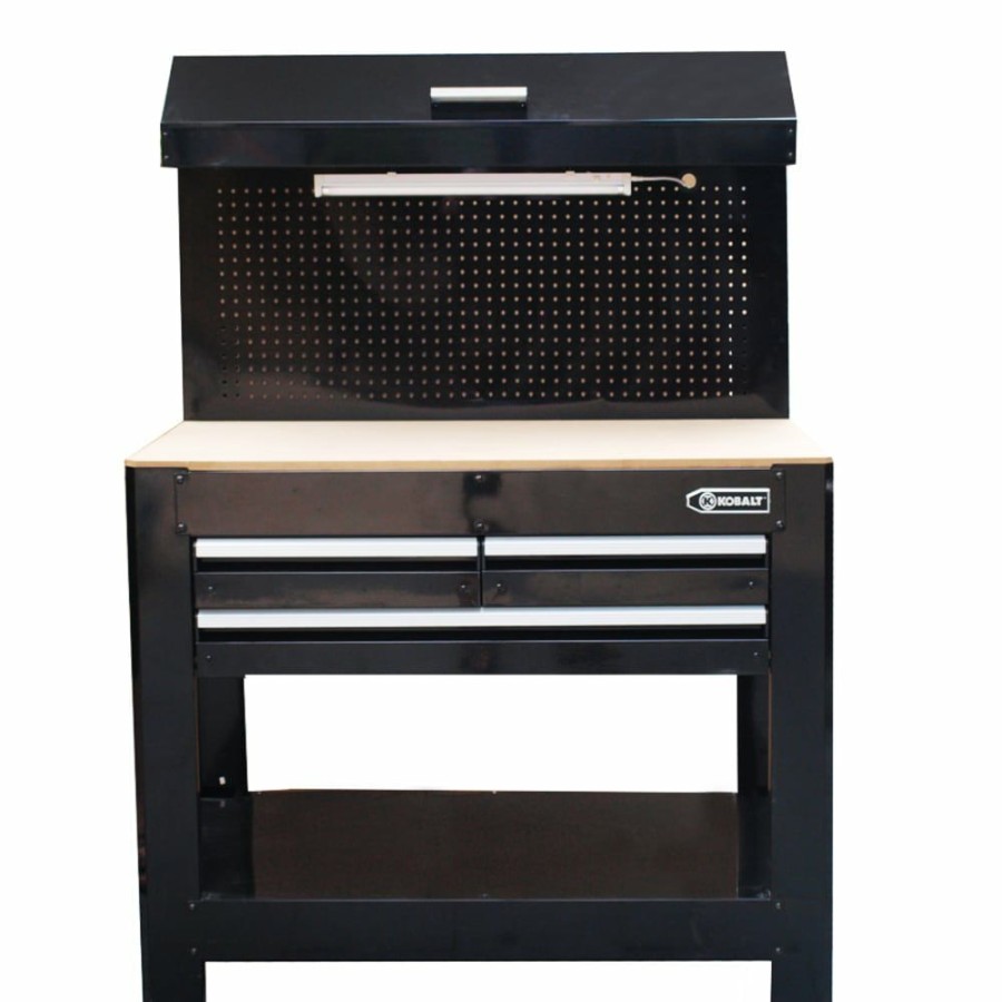 Tool Storage & Work Benches * | Kobalt Work Benches 45-In W X 36-In H 3-Drawer Wood Work Bench