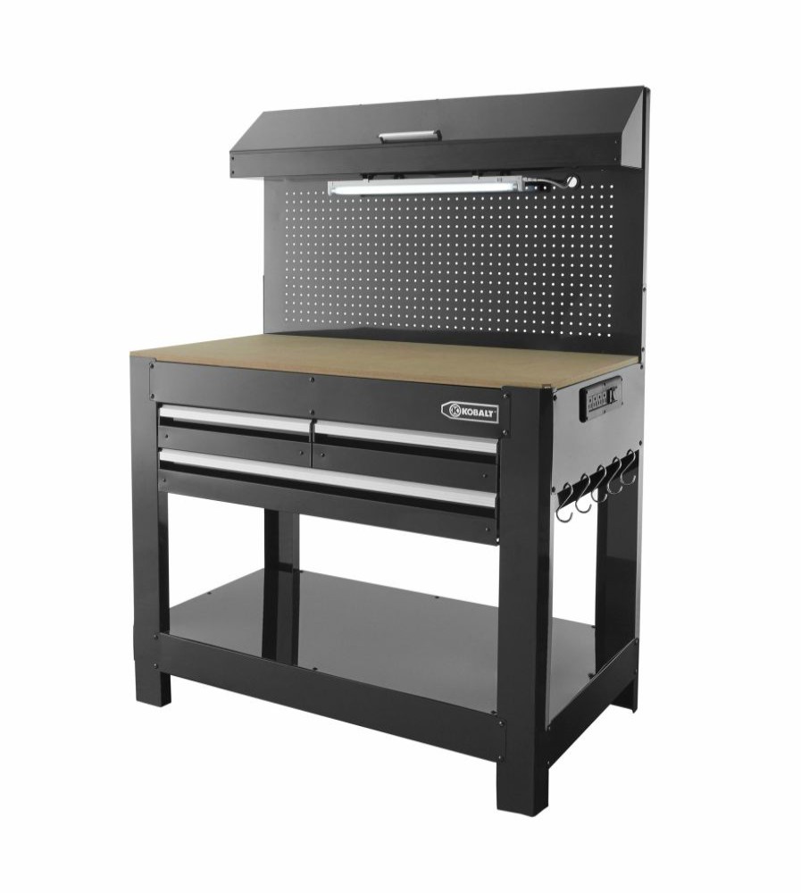 Tool Storage & Work Benches * | Kobalt Work Benches 45-In W X 36-In H 3-Drawer Wood Work Bench