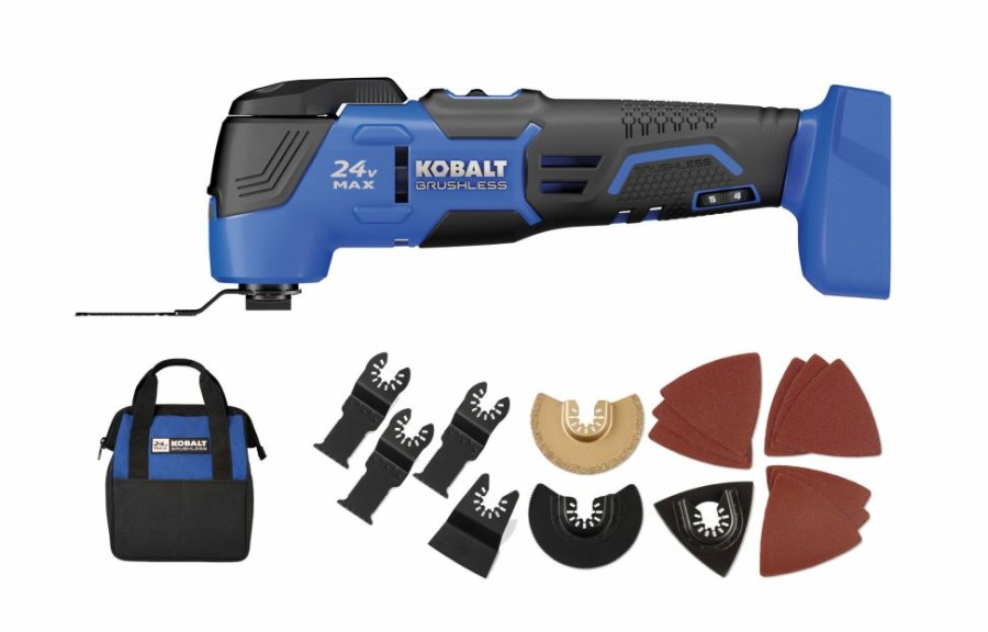 Power Tools * | Kobalt Oscillating Tool Kits 18-Piece Brushless 24-Volt Max Variable Speed Oscillating Multi-Tool Kit With Soft Case