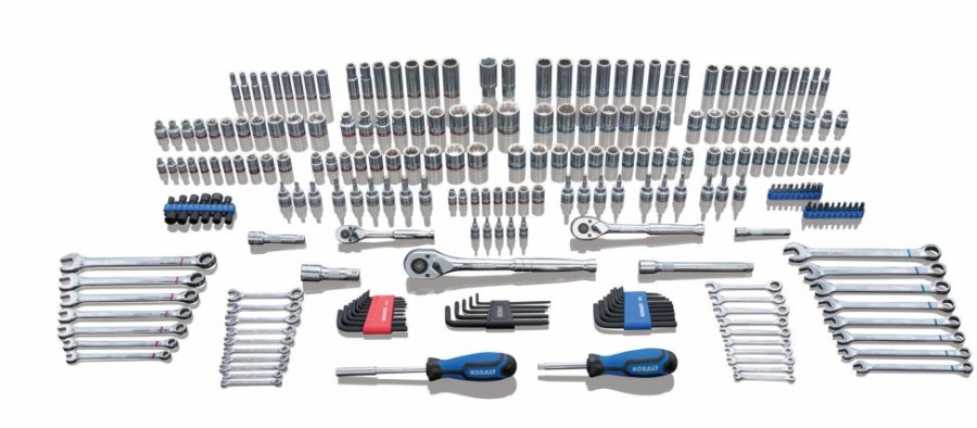 Hand Tools * | Kobalt Mechanics Tool Sets 250-Piece Standard (Sae) And Metric Combination Polished Chrome Mechanics Tool Set (1/4-In; 3/8-In)