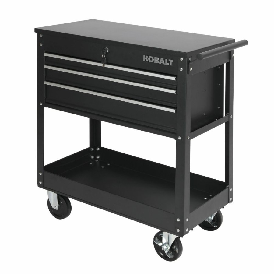 Tool Storage & Work Benches * | Kobalt Top Tool Chests 30.5-In W X 37.5-In H 3-Drawer Steel Tool Chest (Black)