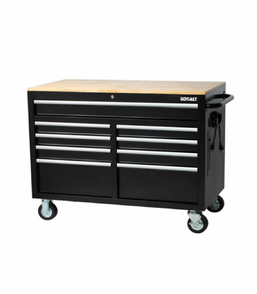 Tool Storage & Work Benches * | Kobalt Work Benches 46.1-In W X 37.2-In H 9-Drawer Rubber Work Bench