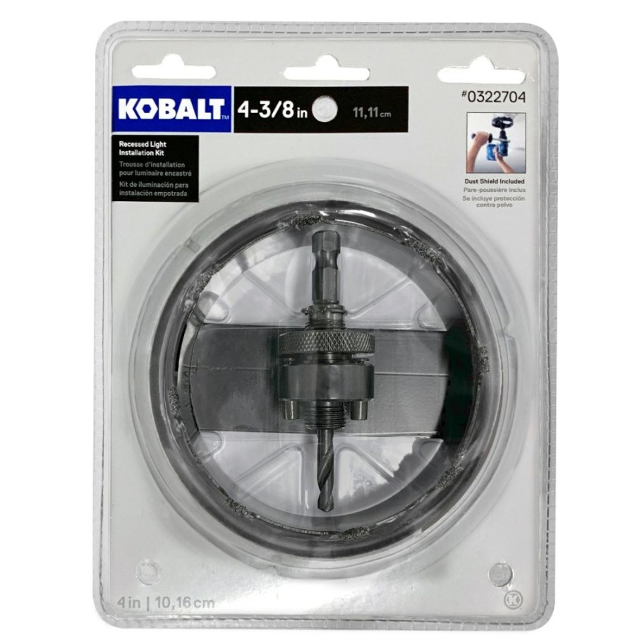 Power Tool Accessories * | Kobalt Hole Saws & Kits 4-3/8-In Carbide-Grit Arbored Recessed Lighting Hole Saw