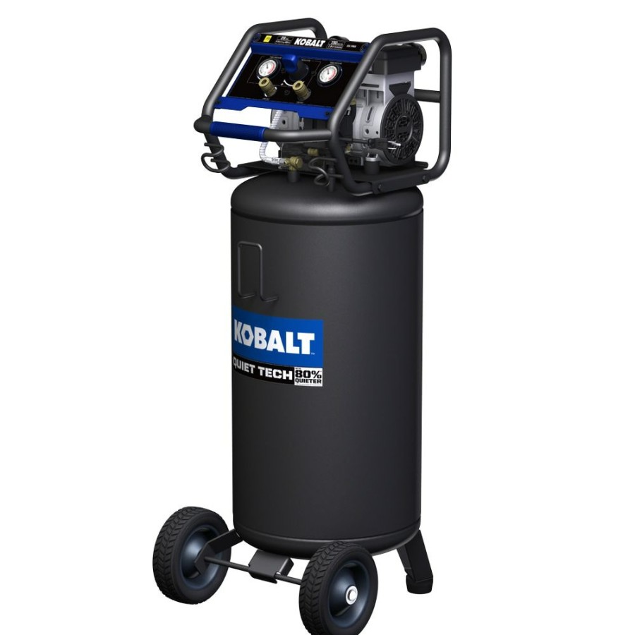 Air Tools & Compressors * | Kobalt Air Compressors Quiet Tech 26-Gallon Single Stage Portable Corded Electric Vertical Air Compressor