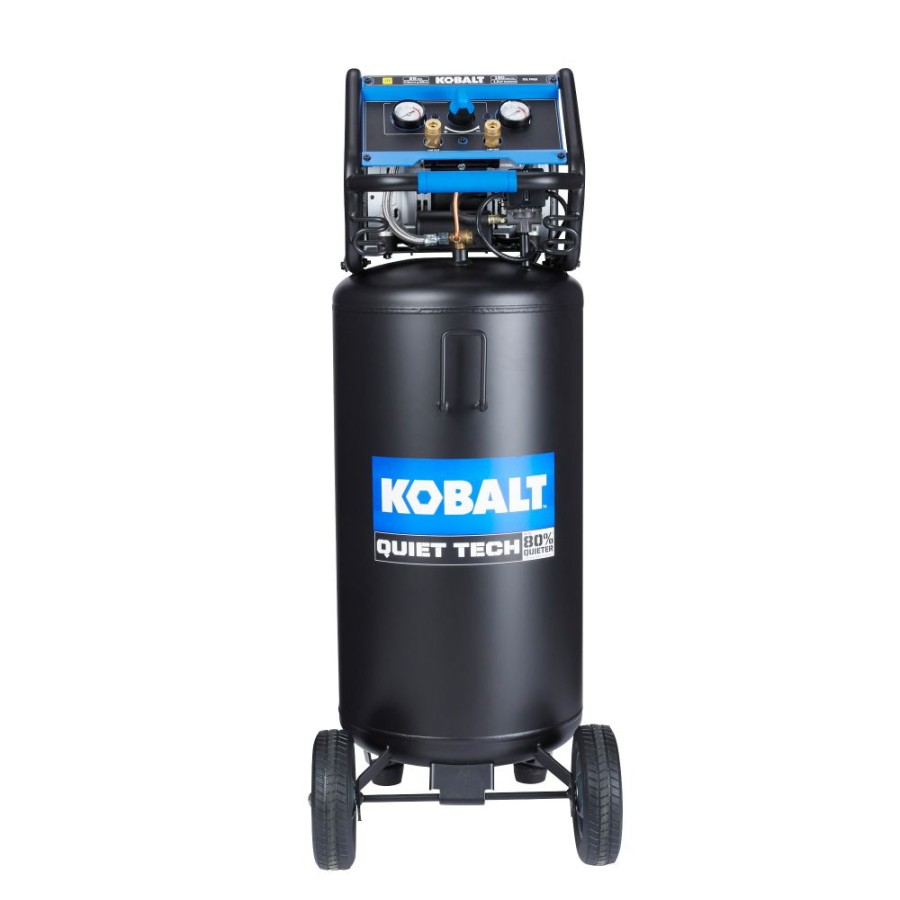 Air Tools & Compressors * | Kobalt Air Compressors Quiet Tech 26-Gallon Single Stage Portable Corded Electric Vertical Air Compressor