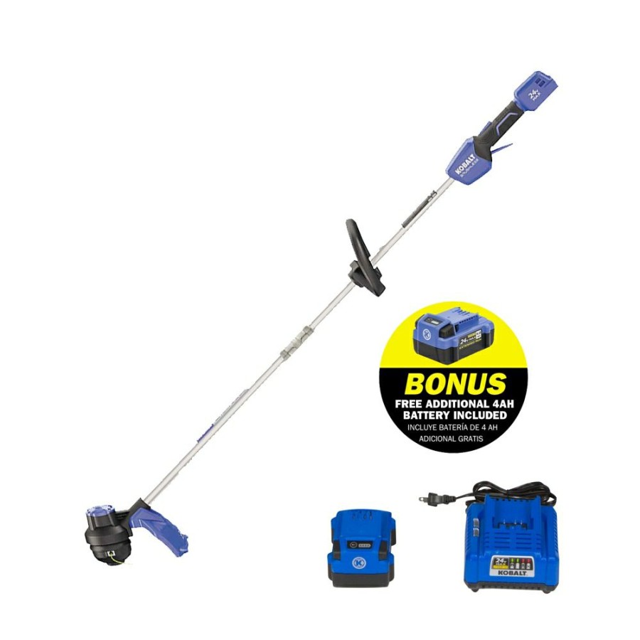 Outdoor Tools & Equipment * | Kobalt Cordless Electric String Trimmers 24-Volt 12-In Straight Cordless String Trimmer (Battery Included)