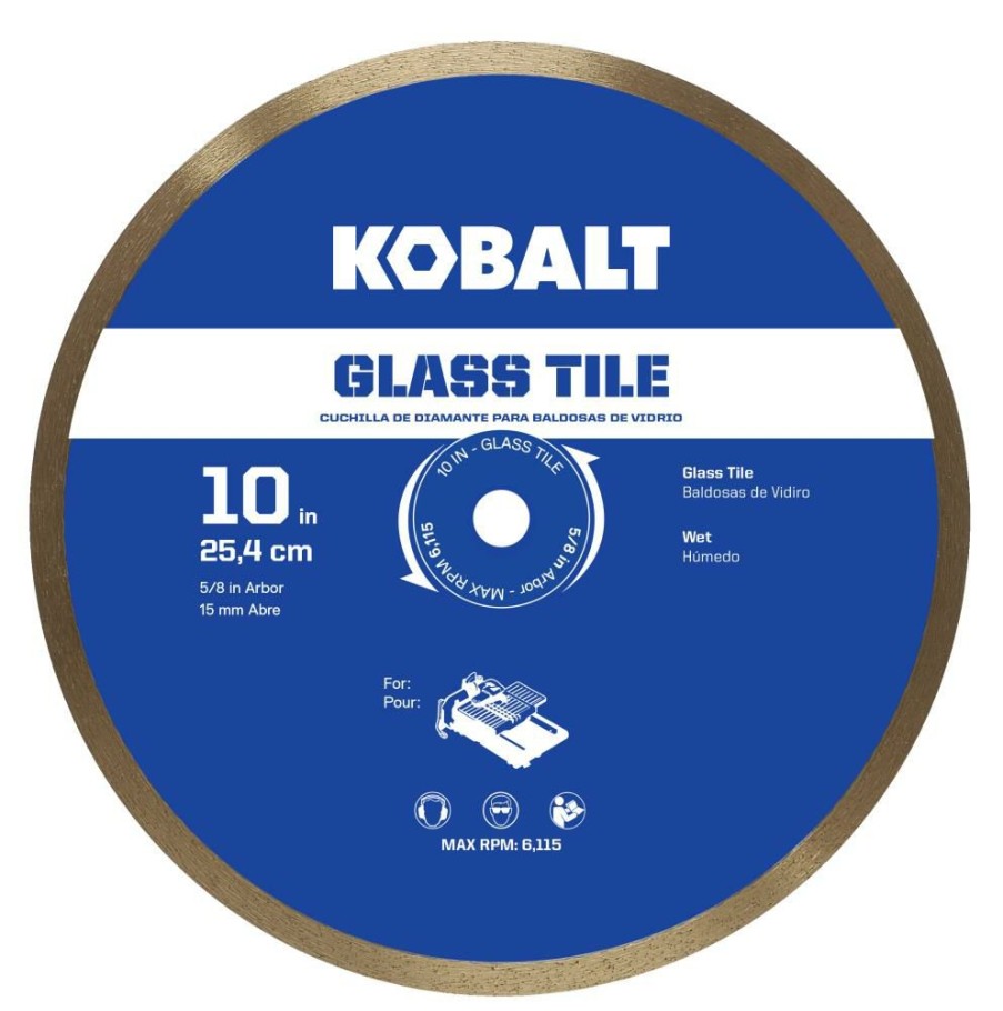 Power Tool Accessories * | Kobalt Diamond Saw Blades 10-In Wet Glass Diamond Saw Blade