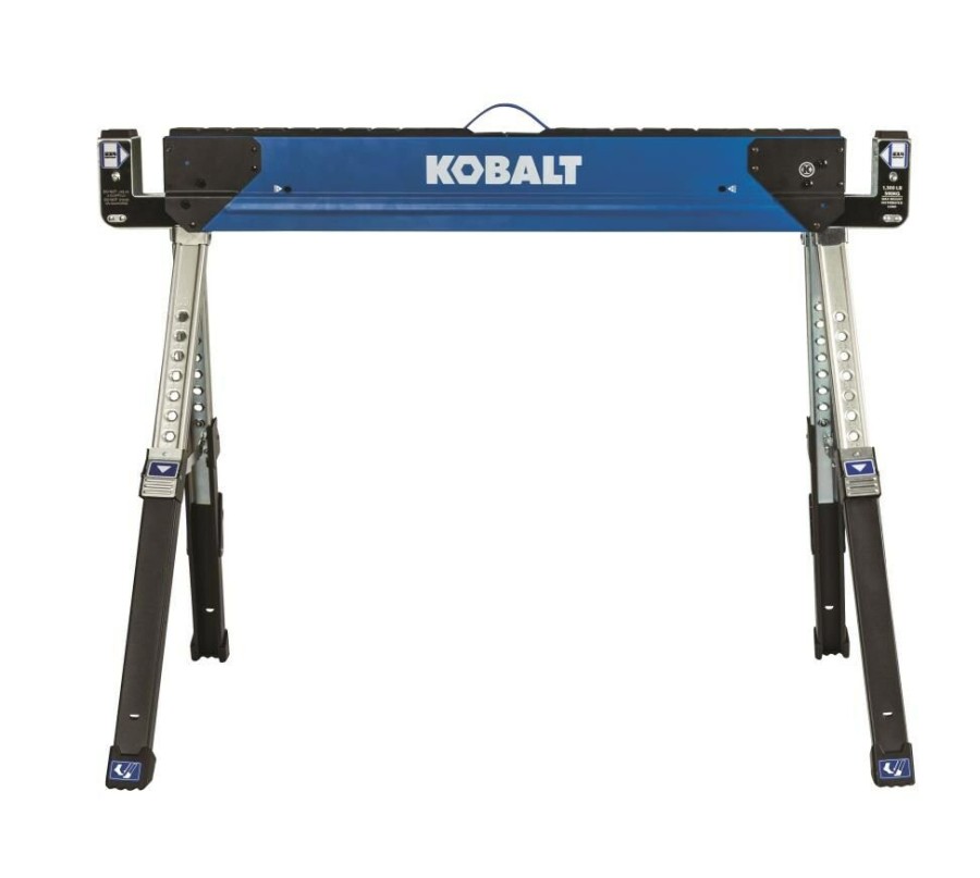 Tool Storage & Work Benches * | Kobalt Saw Horses 42-In W X 32-In H Adjustable Steel Saw Horse (1100-Lb Capacity)