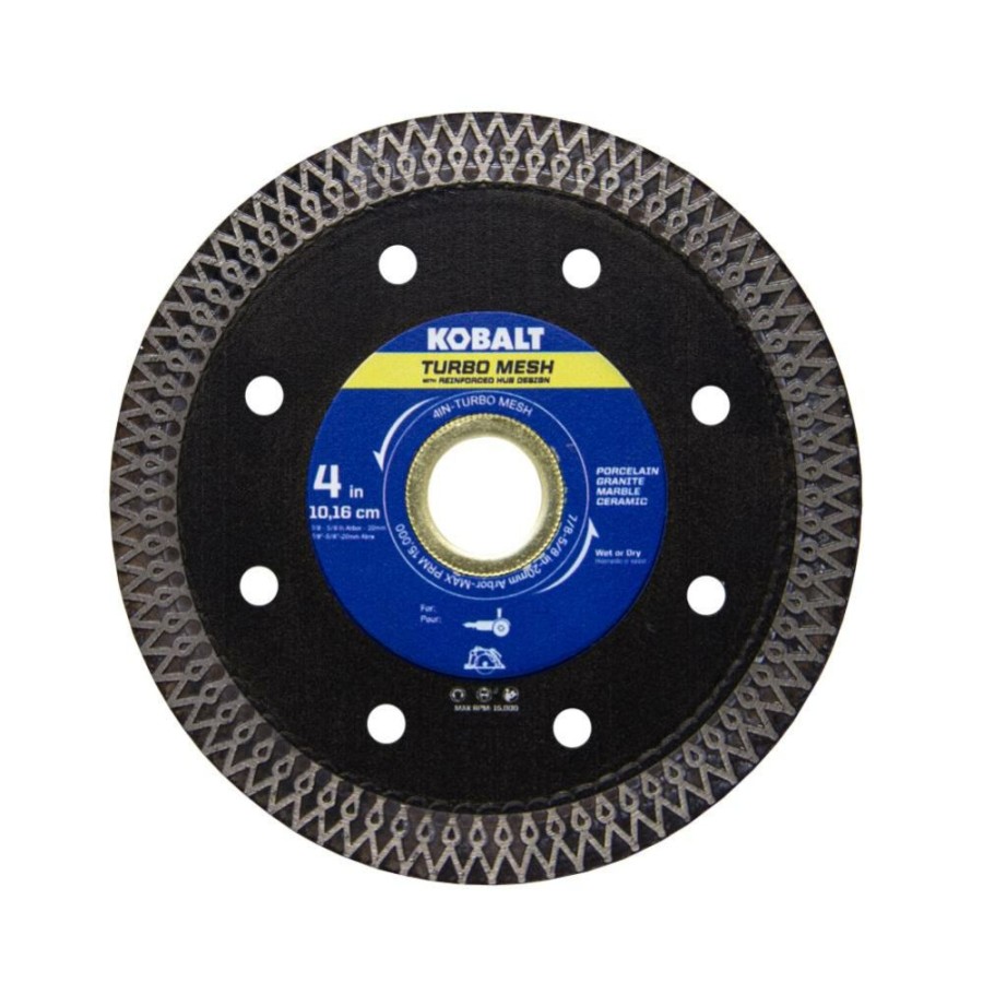 Power Tool Accessories * | Kobalt Diamond Saw Blades 4-In Turbo Mesh Diamond Tile Saw Blade