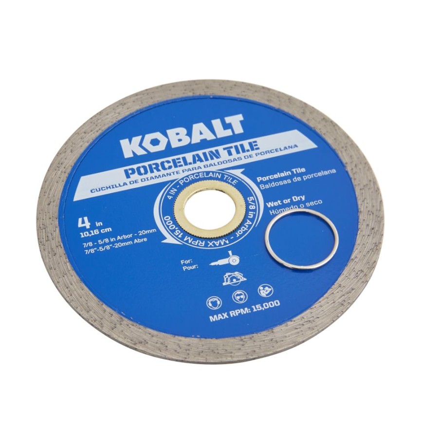 Power Tool Accessories * | Kobalt Diamond Saw Blades 4-In Wet Or Dry Porcelain Continuous Diamond Saw Blade