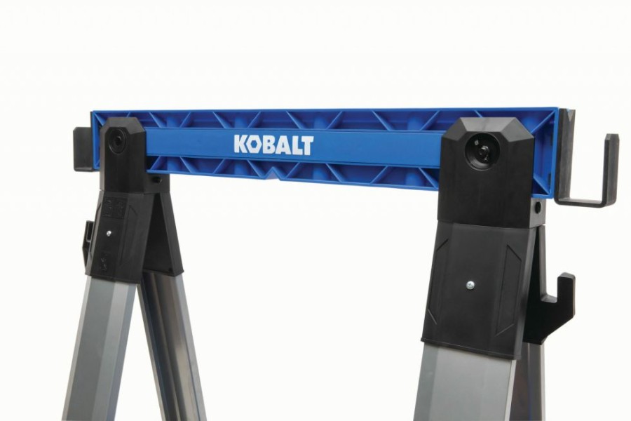 Tool Storage & Work Benches * | Kobalt Saw Horses 30.63-In W X 33.5-In H Adjustable Pp And Steel Construction Saw Horse (1000-Lb Capacity)