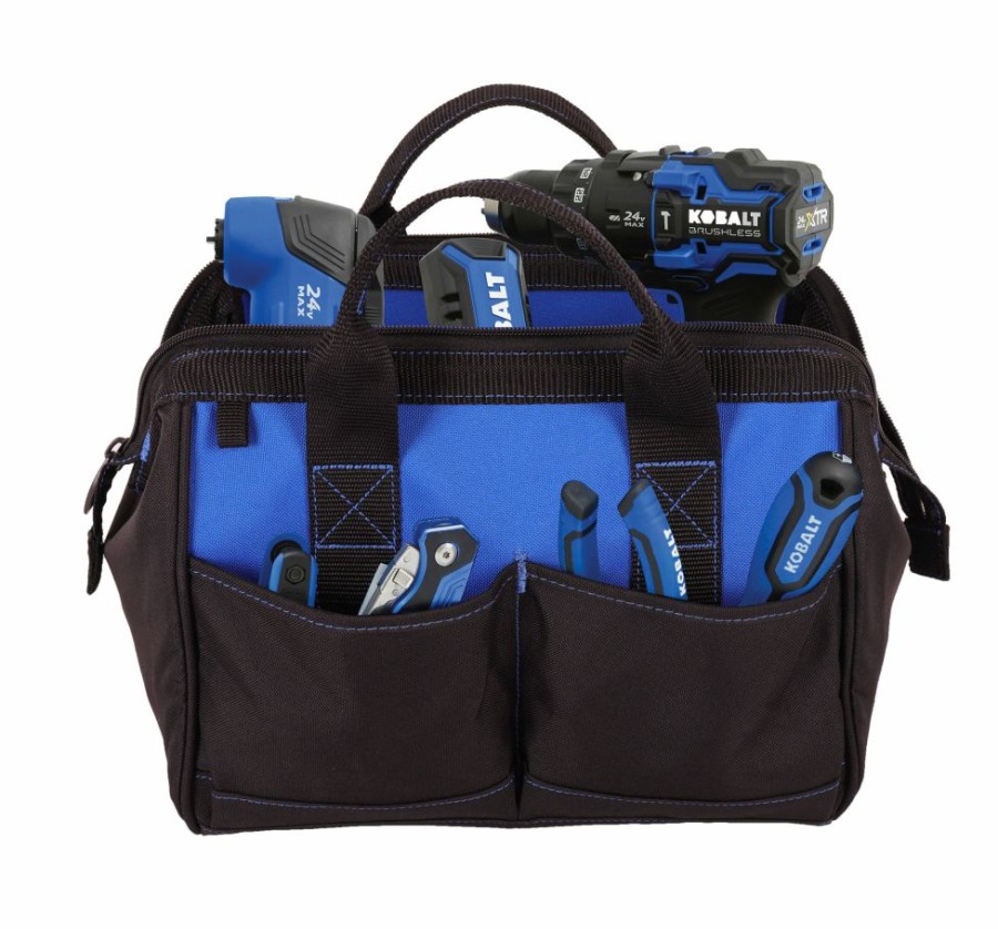 Tool Storage & Work Benches * | Kobalt Tool Bags Blue Black Polyester 12-In Tool Bag