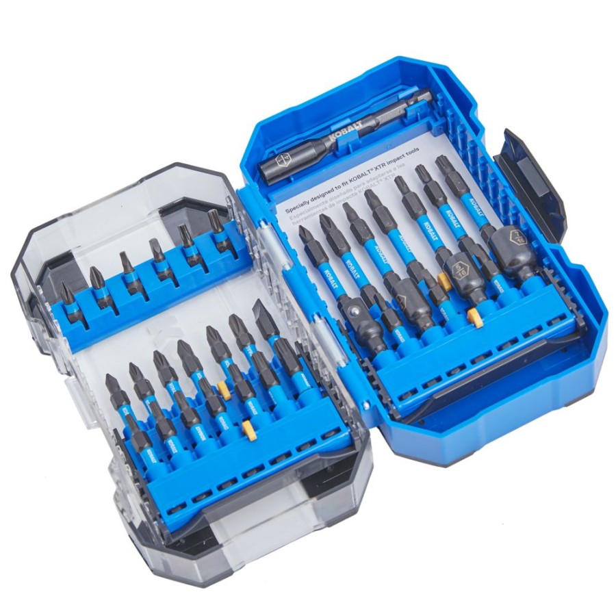 Power Tool Accessories * | Kobalt Screwdriver Bits Kobalt Xtr Impact Driver Bit Set High-Speed Steel Hex Shank Screwdriver Bit Set (35-Piece)