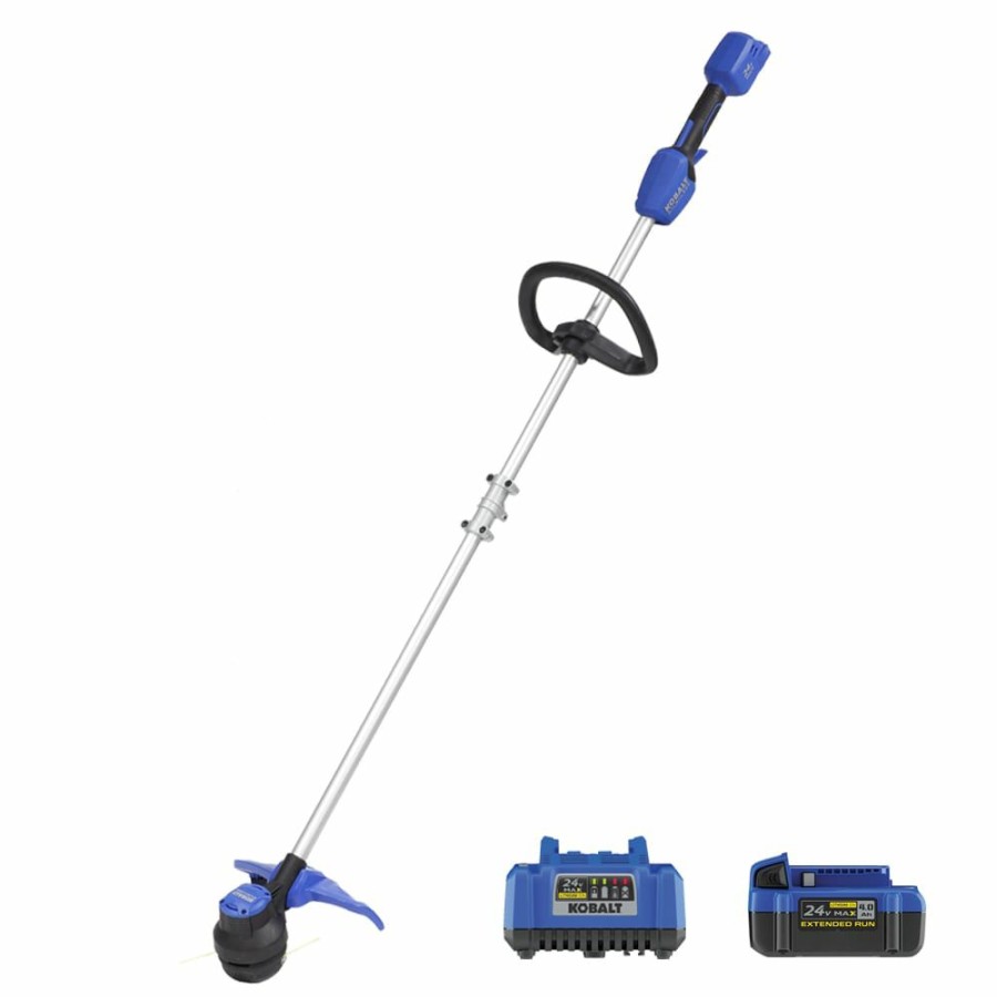 Outdoor Tools & Equipment * | Kobalt Cordless Electric String Trimmers 24-Volt Max 12-In Straight Cordless String Trimmer (Battery Included)