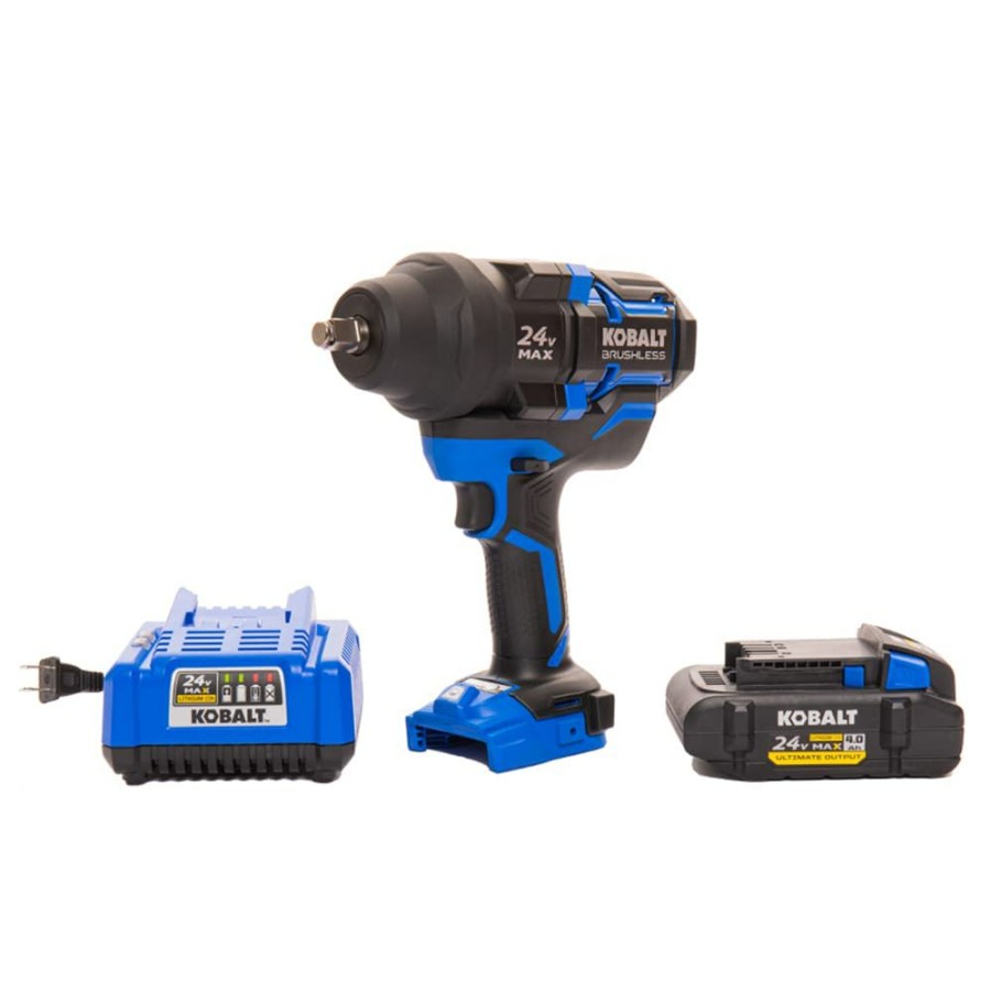 Power Tools * | Kobalt Impact Wrenches 24-Volt Xtr Variable Speed Brushless 1/2-In Drive Cordless Impact Wrench (1-Battery Included)