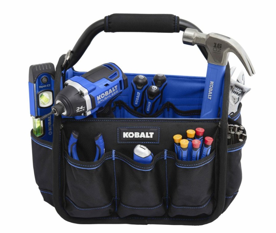 Tool Storage & Work Benches * | Kobalt Tool Bags Blue Black Polyester 12-In Tool Tote