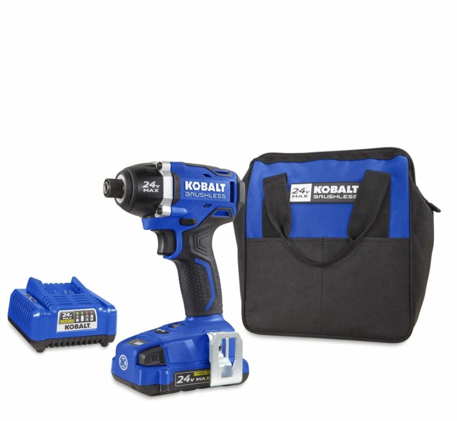 Power Tools * | Kobalt Impact Drivers 24-Volt Max Variable Speed Brushless Cordless Impact Driver (1-Battery Included)