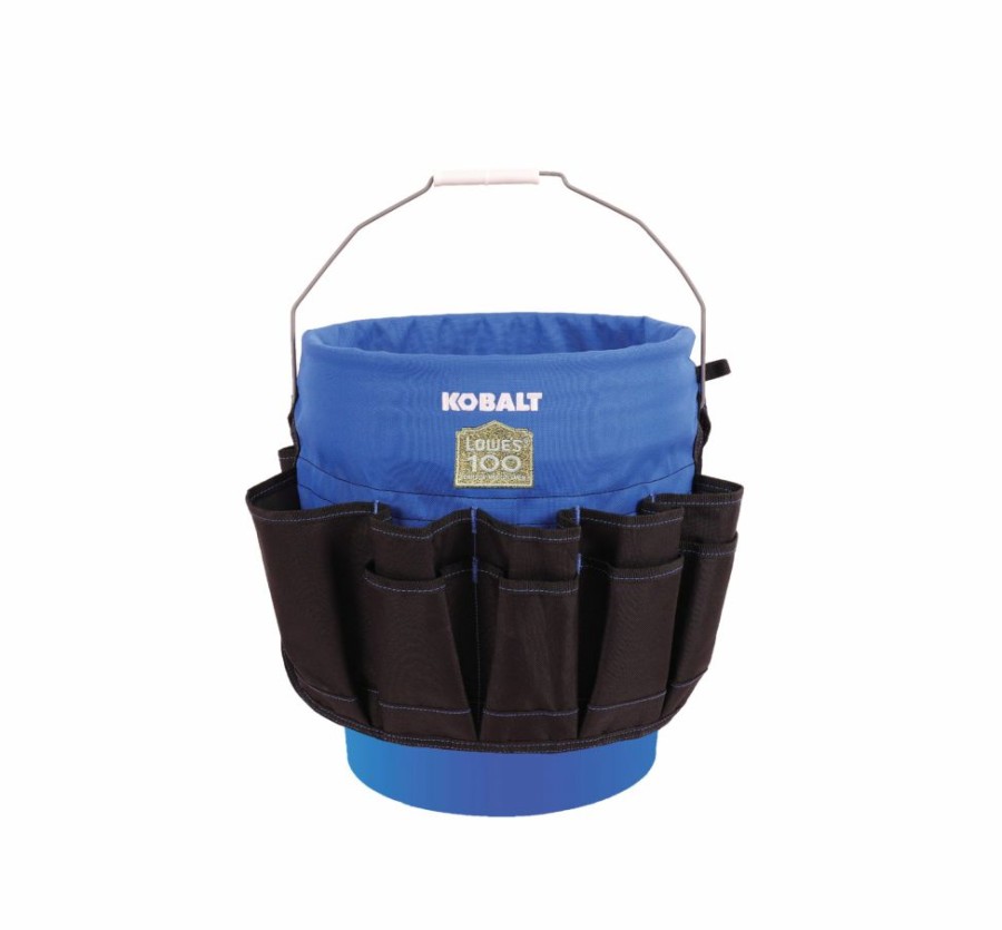 Tool Storage & Work Benches * | Kobalt Tool Bags Blue Black Polyester 18-In 5-Gallon Bucket Organizer