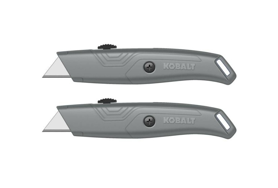 Hand Tools * | Kobalt Utility Knives Kobalt 2Pk Retractable Utility Knife 18Mm 6-Blade Retractable Utility Knife With On Tool Blade Storage