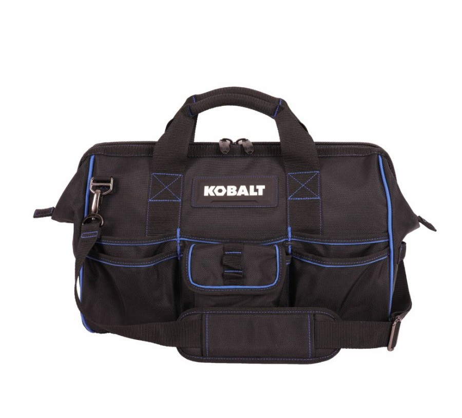 Tool Storage & Work Benches * | Kobalt Tool Bags Blue Black Polyester 16-In Zippered Cargo Bag