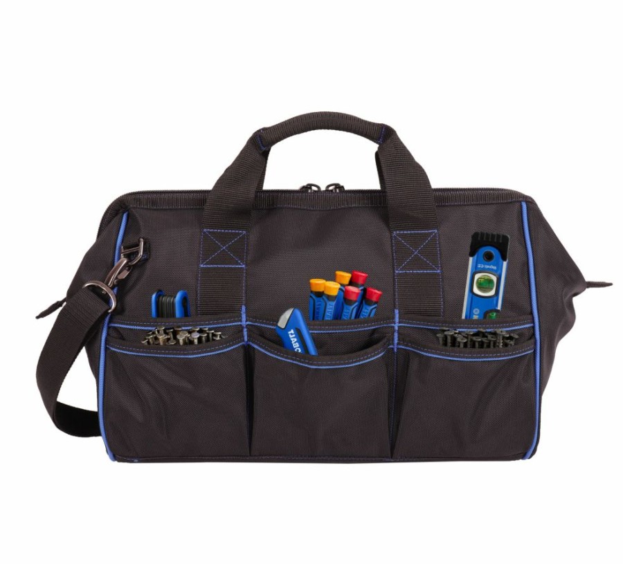 Tool Storage & Work Benches * | Kobalt Tool Bags Blue Black Polyester 16-In Zippered Cargo Bag