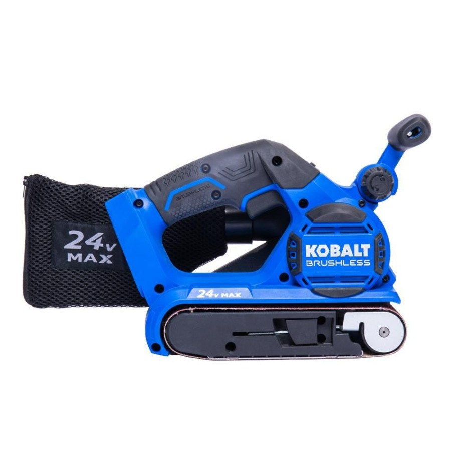 Power Tools * | Kobalt Power Sanders Kobalt 24V Max 24-Volt Brushless Cordless Variable Speed Belt Sander With Dust Management