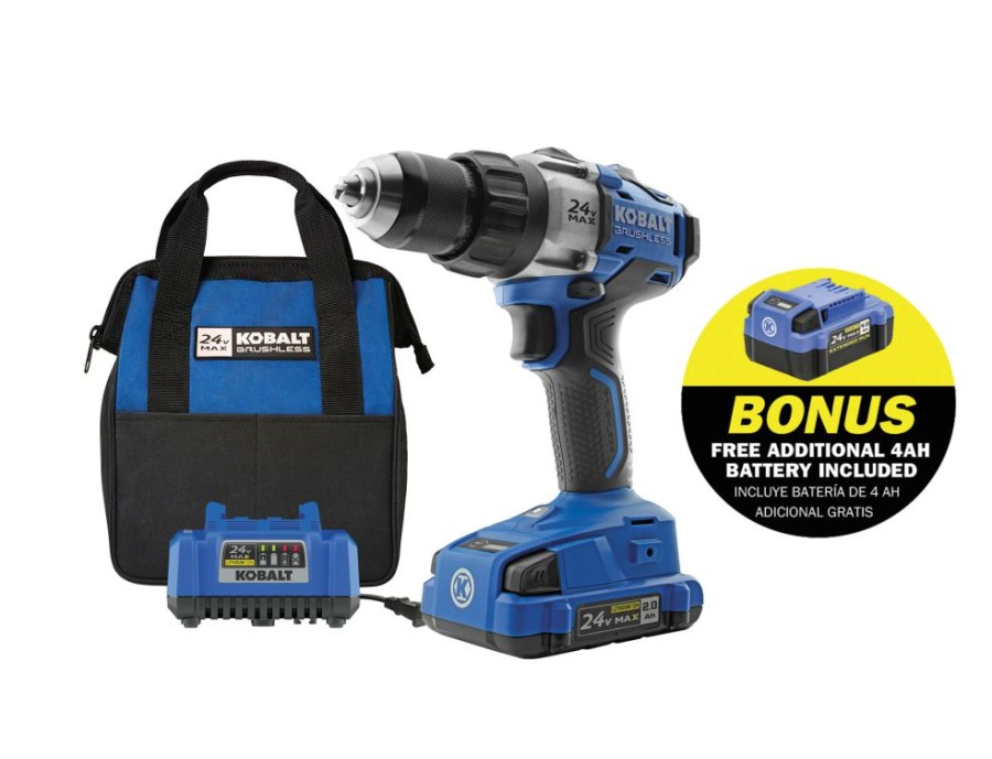 Power Tools * | Kobalt Drills 24-Volt Max 1/2-In Brushless Cordless Drill (2-Batteries Included And Charger Included)