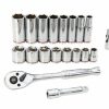 Hand Tools * | Kobalt Mechanics Tool Sets 19-Piece Standard (Sae) Polished Chrome Mechanics Tool Set (3/8-In)