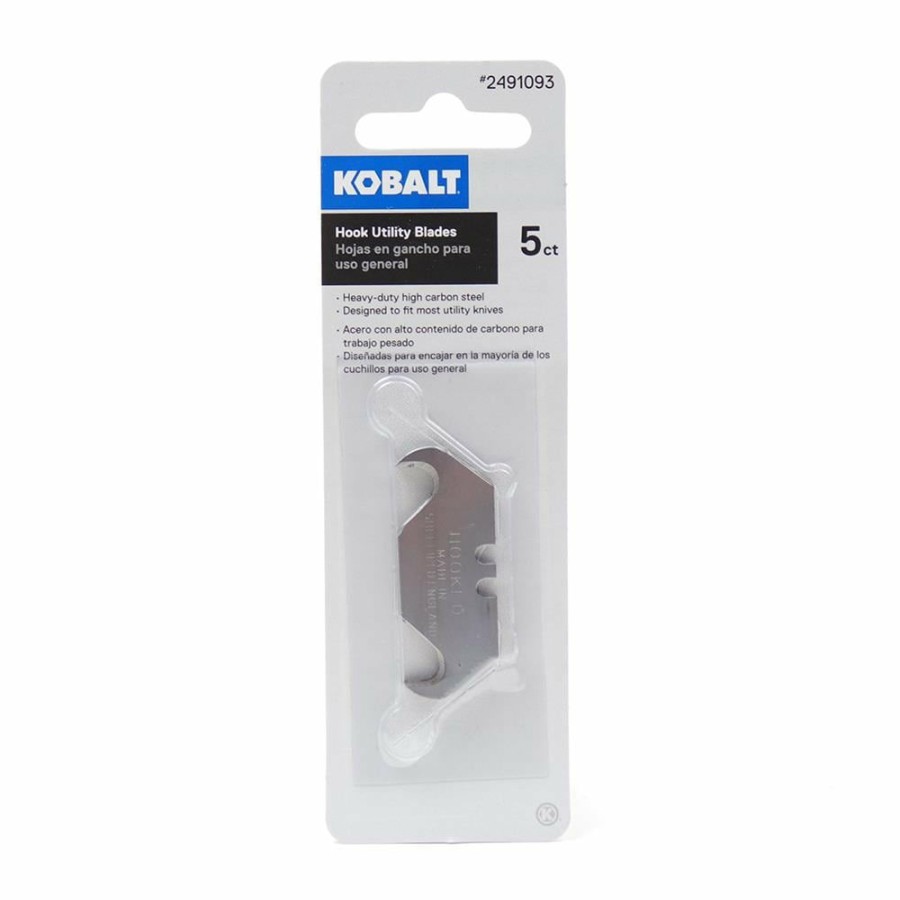 Hand Tools * | Kobalt Replacement Utility Blades Carbon Steel Hook Utility Razor Blade(5-Pack)