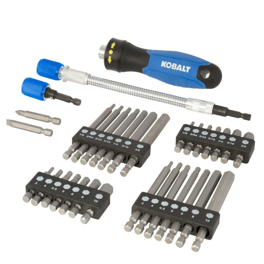 Power Tool Accessories * | Kobalt Screwdriver Bits Furniture Assembly Set Steel Hex Shank Screwdriver Bit Set (33-Piece)