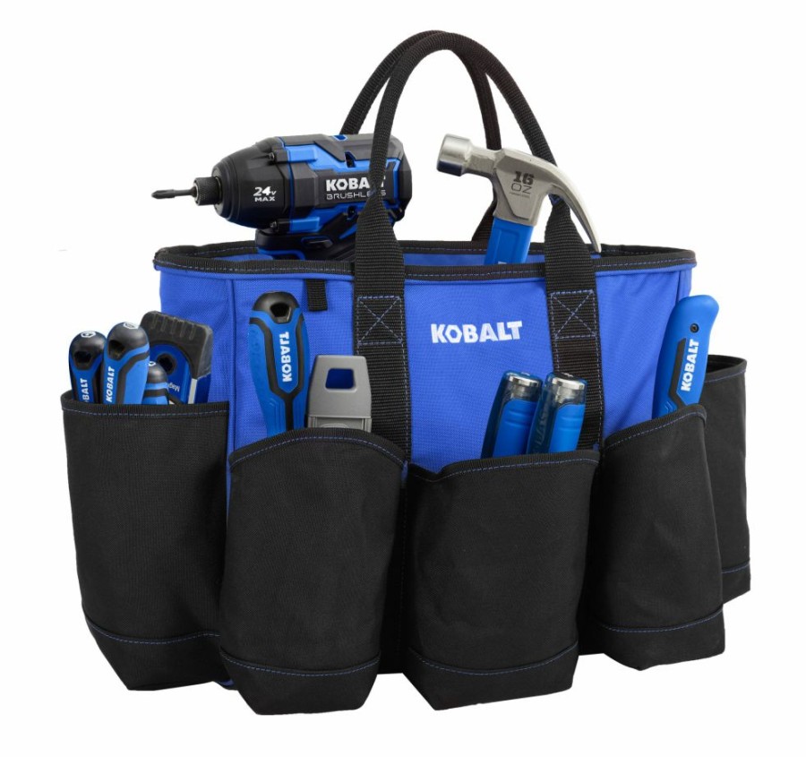 Tool Storage & Work Benches * | Kobalt Tool Bags Blue Black Polyester 14-In Tool Bag