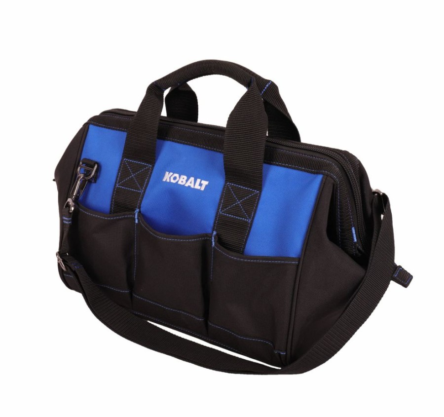 Tool Storage & Work Benches * | Kobalt Tool Bags Blue Black Polyester 15-In Tool Bag